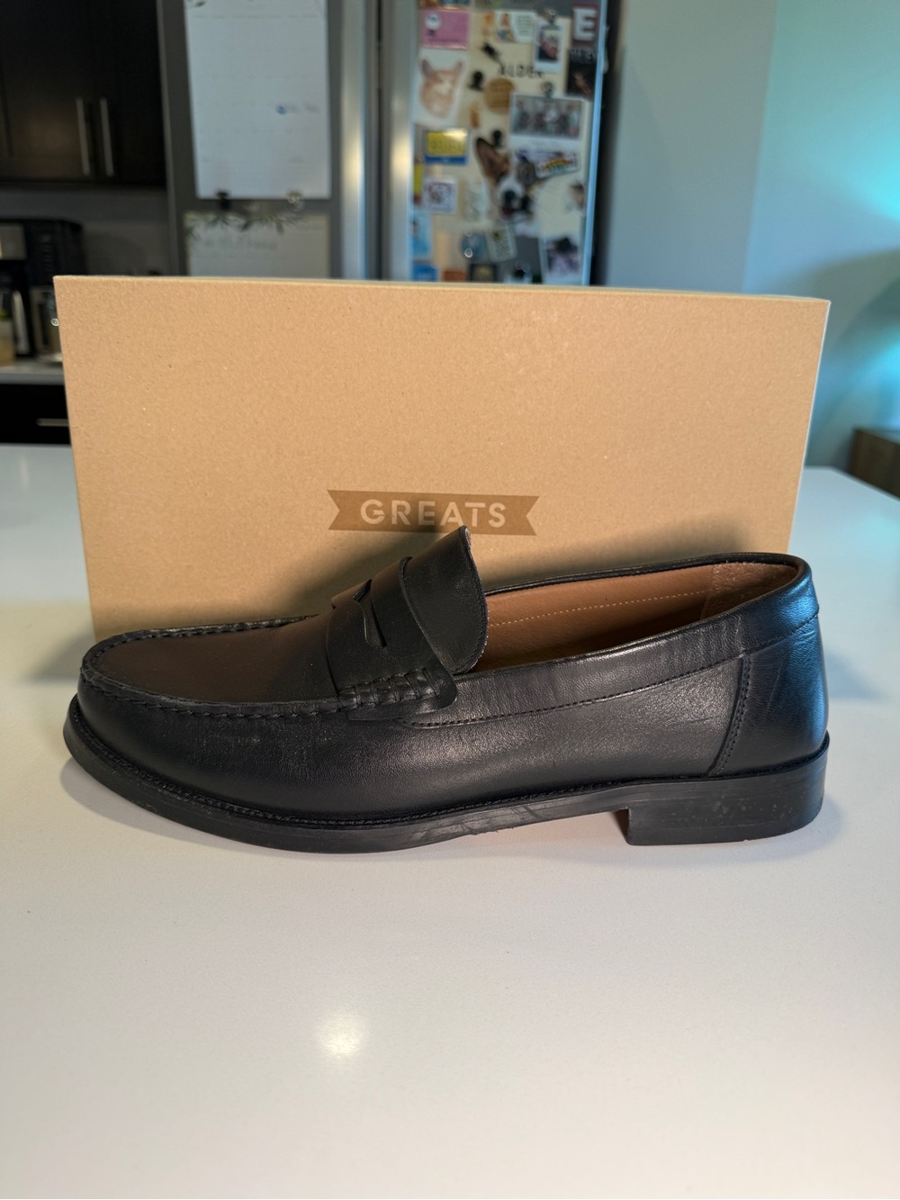 GREATS - Black Leather Penny Loafers in Men’s Size 12 - Picture 12 of 15